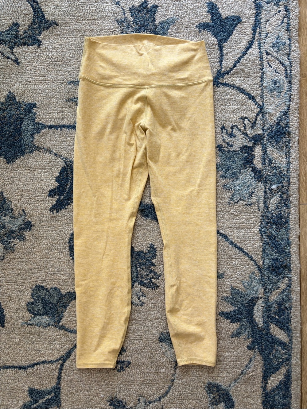 ALO Yoga Women's Yellow Leggings - Soft Marled Waistband